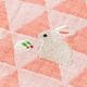 スーベニール　うさぎハンカチ　雪うさぎ（うろこ模様）　刺繍入りガーゼハンカチ