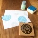 使いやすい丸型和柄はんこ　青海波　消しゴムはんこ　ただのやまもと　Japanese pattern hanko stamp