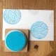 使いやすい丸型和柄はんこ　青海波　消しゴムはんこ　ただのやまもと　Japanese pattern hanko stamp
