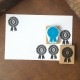 ロゼットはんこ「0」　ステーショナリーを彩る消しゴムはんこ　ただのやまもと　Rosette hanko stamp