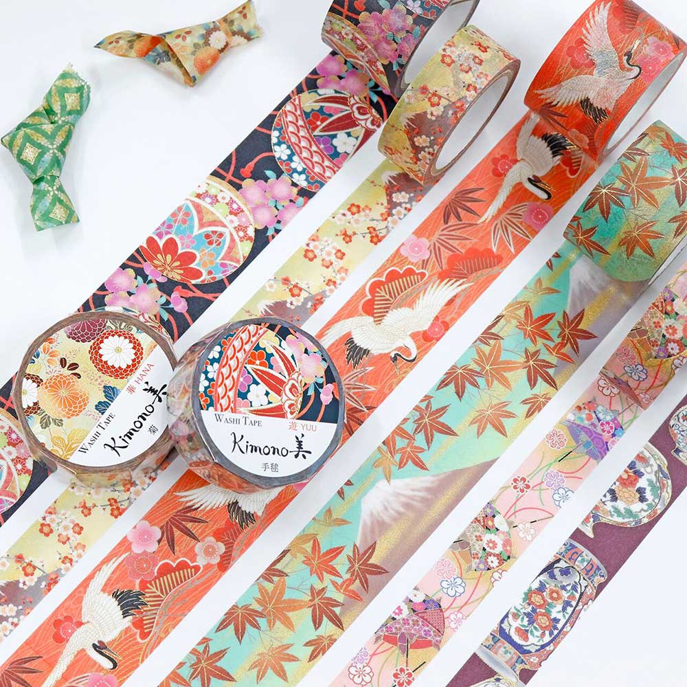 SAIEN Kimono美 華HANA マスキングテープ 吉祥折鶴 15mm (GR-1093) 7m