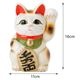 常滑焼　招き猫　5号小判白猫貯金箱　左手上げ (143-63-86)　愛知県の工芸品　Tokoname-yaki Lucky cat