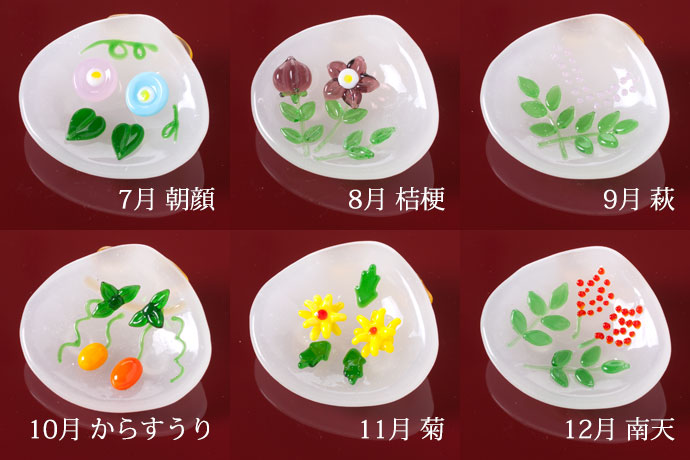 廣田硝子 硝子の箸置き 貝合わせ Chopstick rest of Shellfish