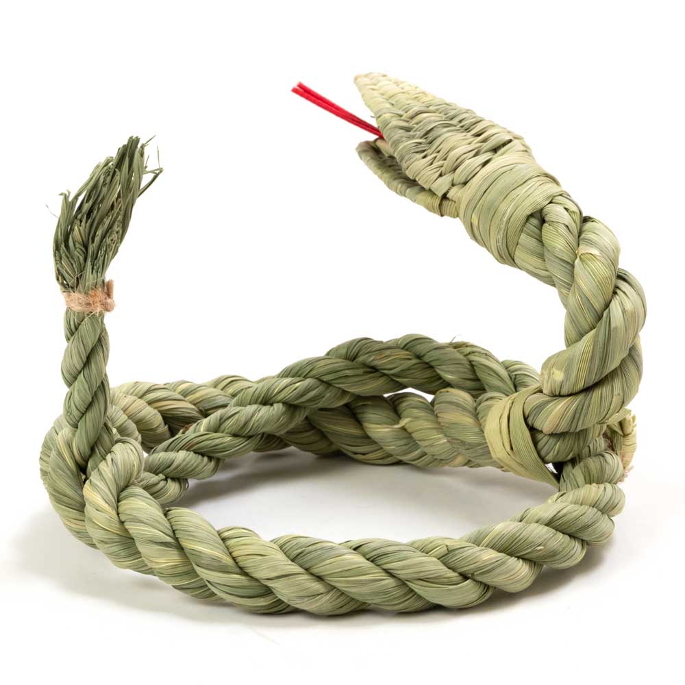 正月しめ飾り わらむ 干支 巳・蜷局（とぐろ） 国産わらの縁起物 玄関