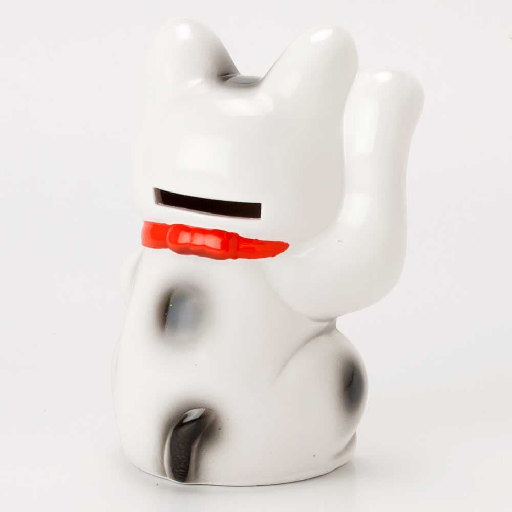 新品◆常滑焼 招き猫 　白猫　10号　商売繁盛 貯金箱 新品◇常滑焼 招き猫 白猫 10号 商売繁盛 貯金箱