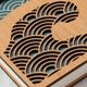 moku-zakka　和モダンな御朱印帳　青海波　導-michibiki-　両面24山48ページ　MDF＋和紙　日本の伝統柄をレーザー加工　日本製／愛知県の工芸品