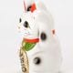 常滑焼 招き猫 4号小判白猫貯金箱 左手上げ (143-62-86) 愛知県の工芸品 Tokoname-yaki Lucky cat