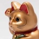 瀬戸焼　レトロ招き猫貯金箱　金 (K5245)　愛知県の工芸品　Seto-yaki Lucky cat  Aichi craft