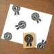 ロゼットはんこ「7」　ステーショナリーを彩る消しゴムはんこ　ただのやまもと　Rosette hanko stamp