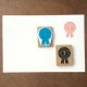 ロゼットはんこ「7」　ステーショナリーを彩る消しゴムはんこ　ただのやまもと　Rosette hanko stamp
