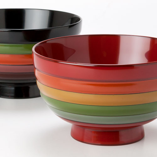 夫婦椀 独楽紋様 味噌汁椀 夫婦椀 独楽文様 木製 漆塗り ペア 木のお椀・味噌汁椀 FC3-3/4 漆器の井助