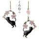 アクセソワール　ひとひら猫と春の夢ピアス　桜ゆらり、耳元に春色のきらめき　アレルギー反応の出にくいサージカルステンレス　チャーム27mm・38mm　日本製