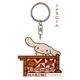 サンリオ　アクリルキーホルダー　ご当地デザインキャラクター　箱根寄木細工柄オリジナルデザイン　ハローキティ　シナモロール　クロミ　ハンギョドン　販売地域：日本　茶色