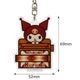 サンリオ　アクリルキーホルダー　ご当地デザインキャラクター　箱根寄木細工柄オリジナルデザイン　ハローキティ　シナモロール　クロミ　ハンギョドン　販売地域：日本　茶色