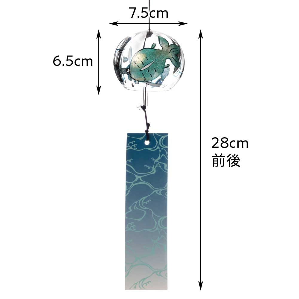 木之本 ぎやまん風鈴 流水金魚 クリスタルガラス 蒔絵を施したハンド