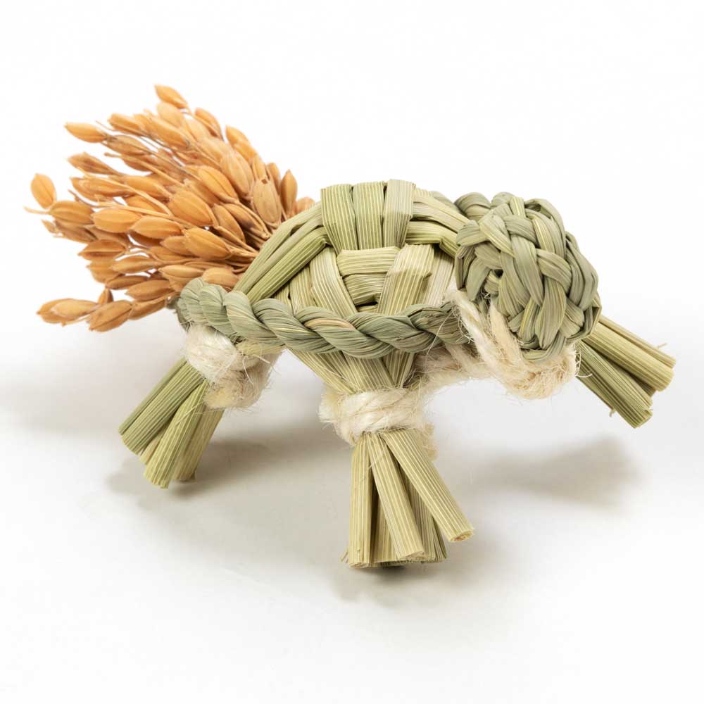 縁起飾り わらむ 祝亀（いわいがめ）子 国産わらの縁起物 玄関飾り