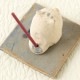 瀬戸焼　手作り香立て　猫 (K8023)　愛知県の工芸品　Seto-yaki Incense stand  Aichi craft