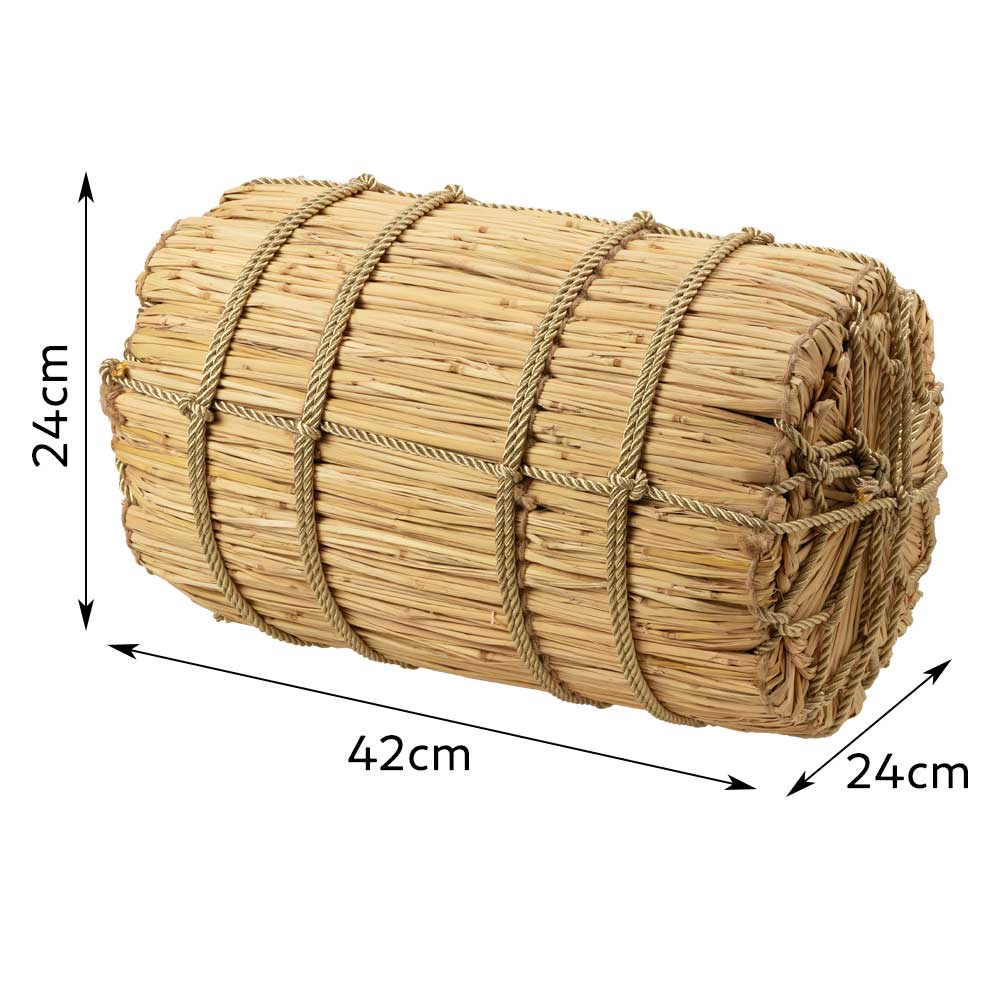 わらむ 萬福俵（貯金箱）100万円用 φ24×42cm 日本製 国産 商売繁盛