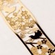 和柄ブックマーカー　梅小鳥 (WAG007)　金の栞シリーズ　24K表面加工　金属製ブックマーカー　Metal bookmark  Japanese pattern