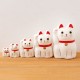 和紙置物　はりこーシカ招き猫（白）　5匹　Lucky cat made of Japanese paper