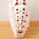和紙置物　はりこーシカ招き猫（白）　5匹　Lucky cat made of Japanese paper