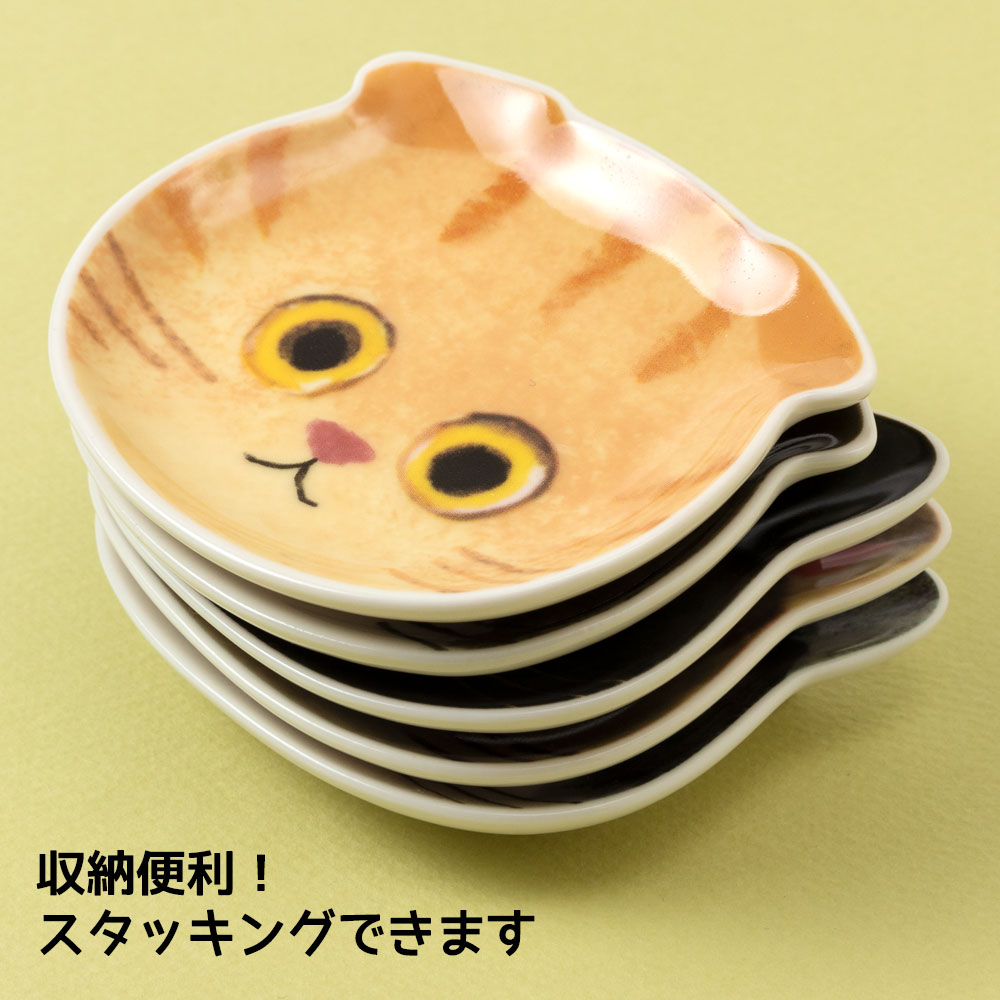 猫顔の豆皿 スコティッシュちゃとら (81068) ECOUTE! minette 小皿