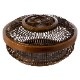 駿河竹千筋細工　盛器　丸愛　蓋付き　静岡県伝統工芸品　Suruga-takesensuji-zaiku  Cake tray made of bamboo sticks