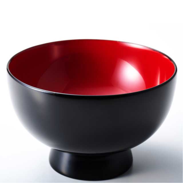蓋付き椀】雑煮椀 黒内朱 1客 (MK-358) Bowl with lid