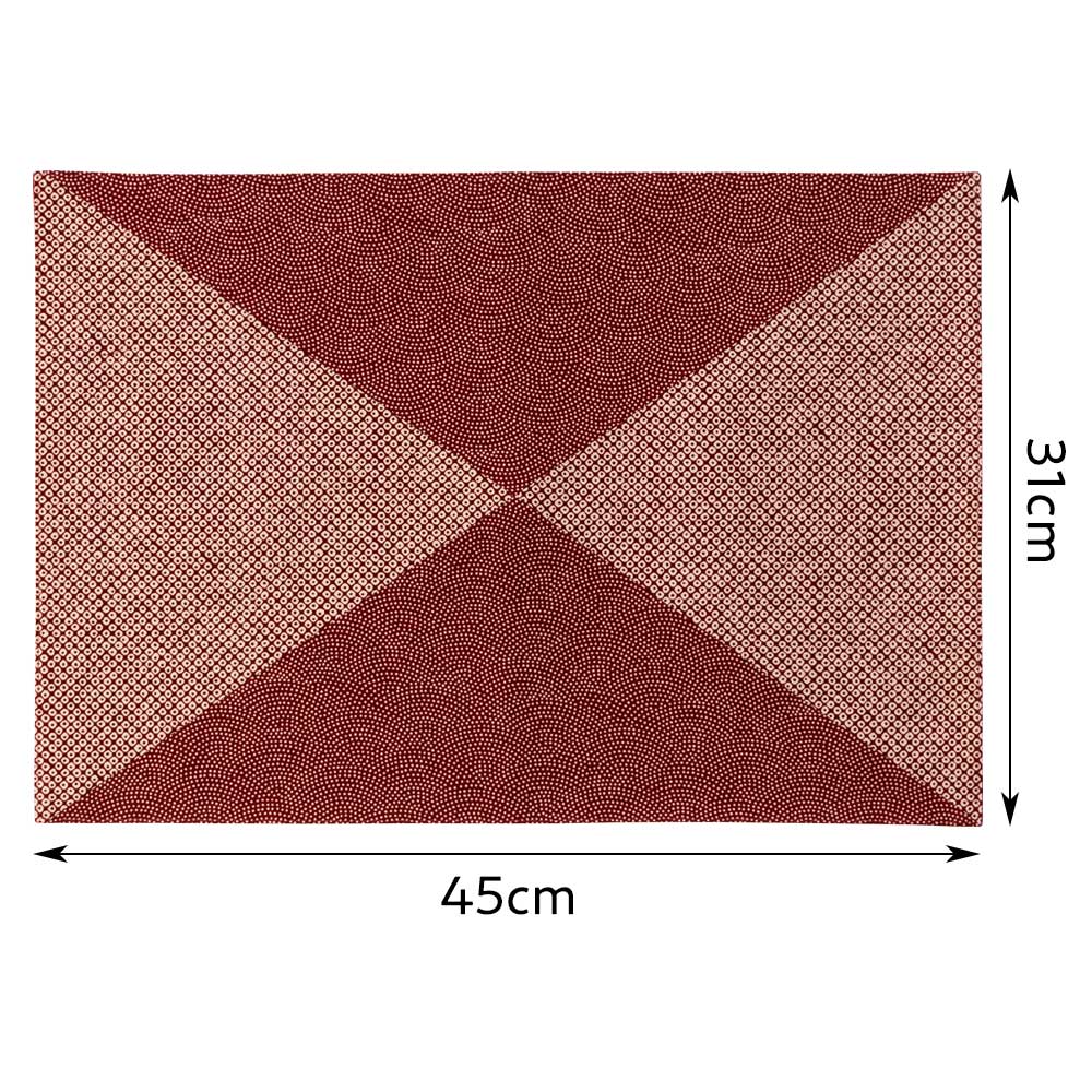 百道発信 つつむ ランチョンマット 45×31cm 福岡県の布製品 小紋柄 和風のプレースマット 大きめサイズ 赤/紺/水色/黒 綿100% 日本製 Fabric place mat Fukuoka craft