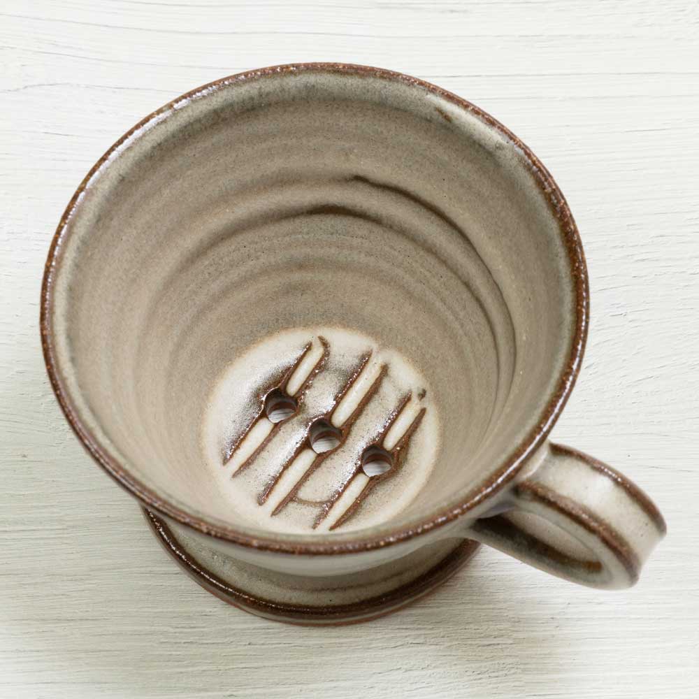 陶器 信楽焼 コーヒードリッパー 白（グレー） 耐熱陶器 滋賀県の工芸