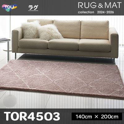 ラグ TOR4503 (140cm×200cm) 30mm厚 防ダニ加工 床暖対応 [日本製] 東リ