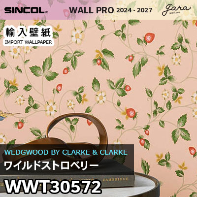 輸入壁紙 WWT30572 [ワイルドストロベリー] シンコール wallpro 2024 巾52×10m巻 ロール販売