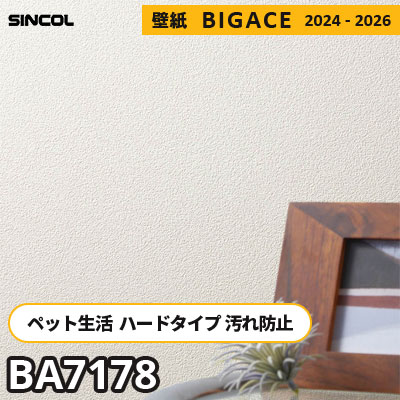 BA7178 ペットにもおすすめ [ハードタイプ＋抗菌] 汚れ・キズに強い シンコール 壁紙 ビッグエース 2024-2026 m販売