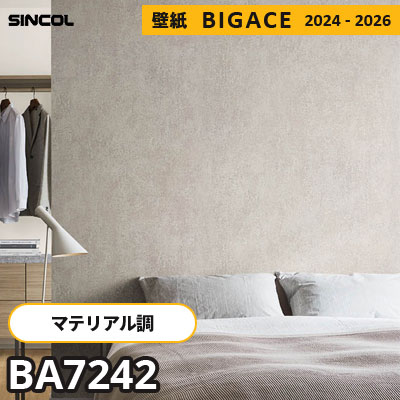 BA7242 [マテリアル] モルタル調 シンコール 壁紙 ビッグエース 2024-2026 m販売