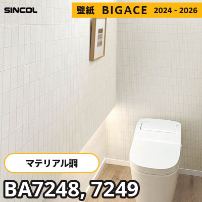 BA7248 BA7249 [マテリアル] タイル風 シンコール 壁紙 ビッグエース 2024-2026 m販売