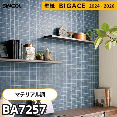BA7257 [マテリアル] タイル風 シンコール 壁紙 ビッグエース 2024-2026 m販売