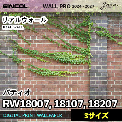 壁画クロス RW18007 RW18107 RW18207 [パティオ] 3サイズ リアルウォール シンコール 壁紙 ウォールプロ 2024 セット販売