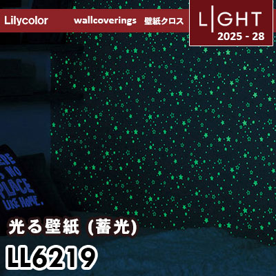 LL6219 蓄光壁紙 パターン柄 リリカラ 壁紙 ライト 2025-28 m販売