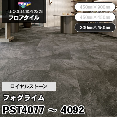 PST4077～4092 [フォグライム] 6色 300×450mm ロイヤルストーン 東リ フロアタイル 2025-28 ケース販売