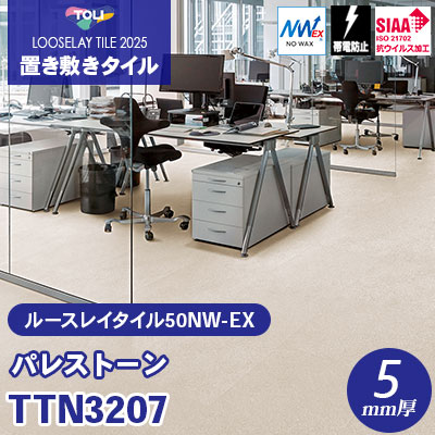TTN3207 [パレストーン] 500×500×5mm厚 ワックス不要 東リ 置き敷きタイル ルースレイ50NW-EX（Vol.2） ケース販売