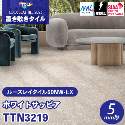 TONO TEL-55 中古品 TTN3219 [ホワイトサッビア] 500×500×5mm厚 ワックス不要 東リ 置き
