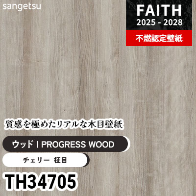 写真にある壁紙と床材以外全て（価格応相談） TH34705 リアル木目 [PROGRESS WOOD] サンゲツ 不燃認定壁紙 フェイス