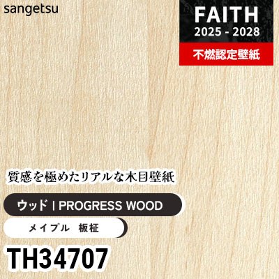 写真にある壁紙と床材以外全て（価格応相談） TH34721 リアル木目 [PROGRESS WOOD] サンゲツ 不燃認定壁紙 フェイス