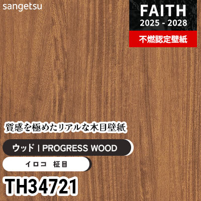 写真にある壁紙と床材以外全て（価格応相談） TH34721 リアル木目 [PROGRESS WOOD] サンゲツ 不燃認定壁紙 フェイス