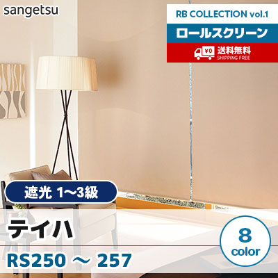 遮光ロールスクリーン [テイハ] RS250～257 標準T型 チェーン式 無地 8