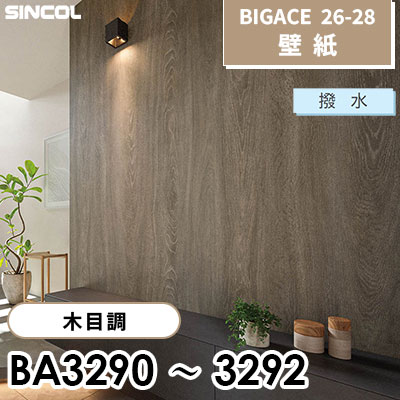 BA3290 BA3291 BA3292 木目調 [不燃] 撥水 シンコール 壁紙 BIGACE ビッグエース 2026-28 (ｍ販売)