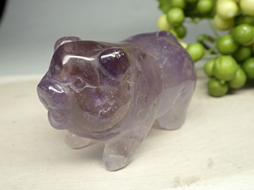 アメトリン 豚 彫刻