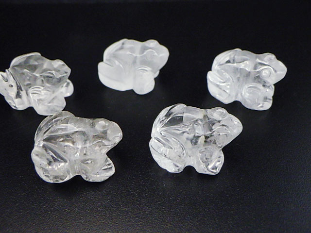 水晶 蛙 ５匹セット