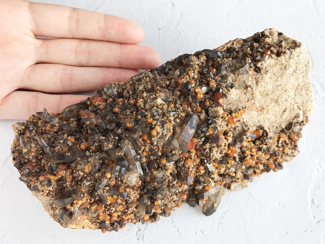 福建省産スペサルチン(満礬柘榴石)/スモーキークォーツ