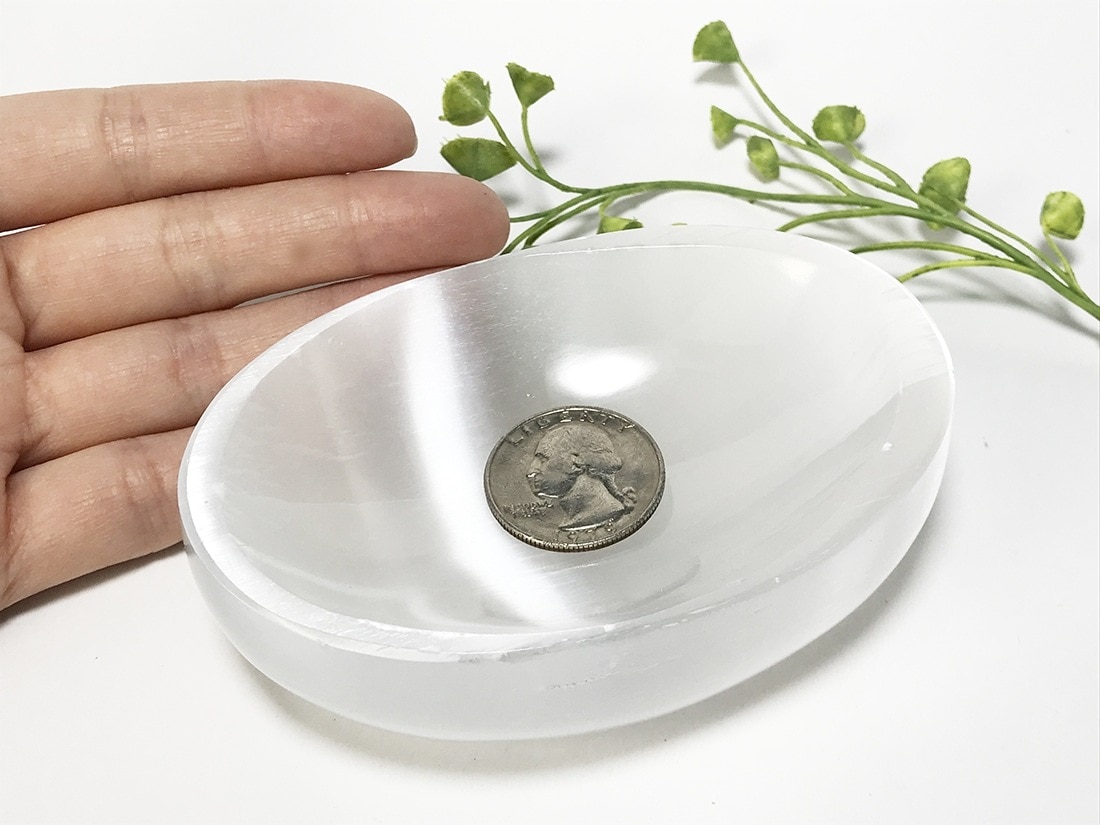 セレナイトオーバル型ディッシュ/Selenite dish